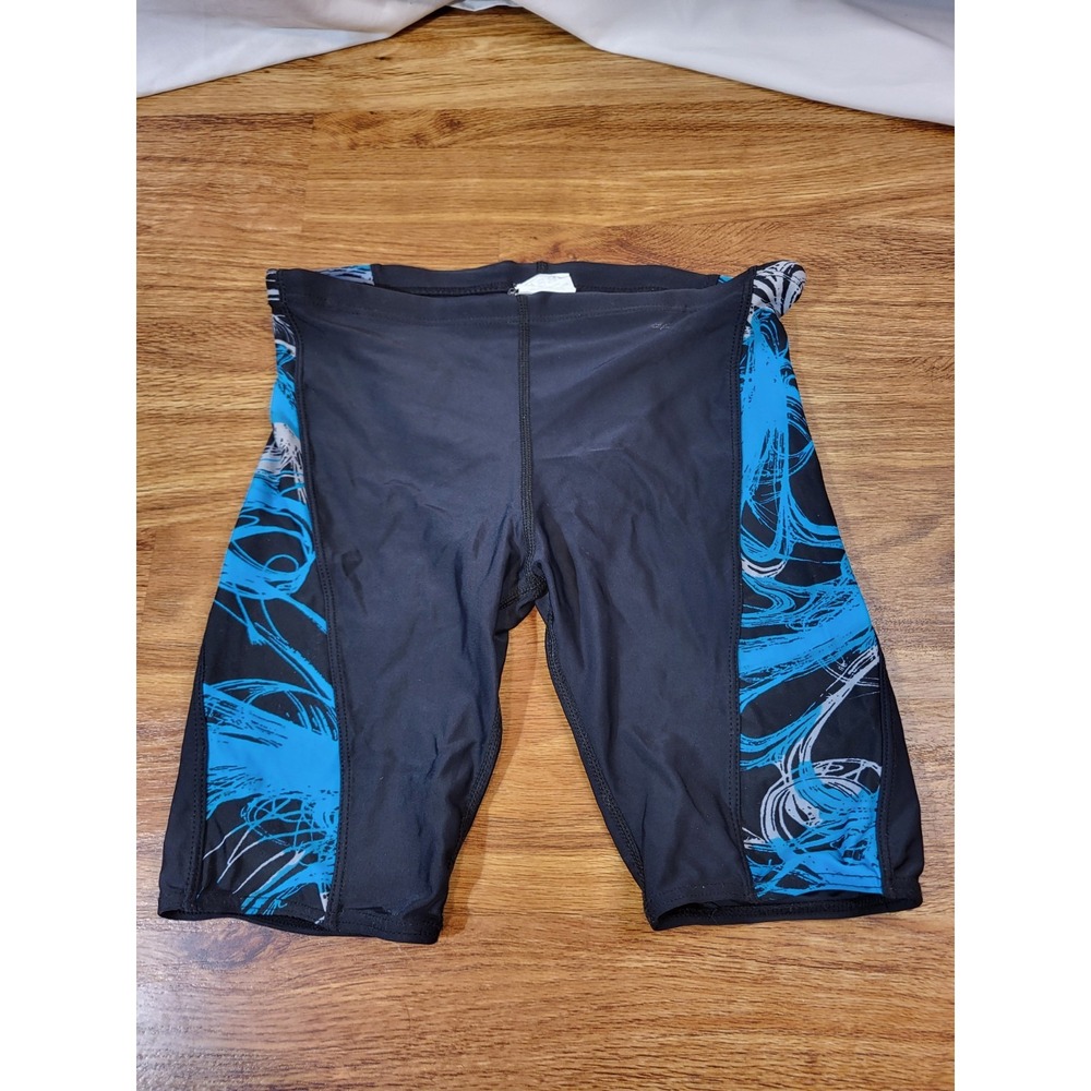 30 mens sporti swim jammer B Ll ack Blue Swirl